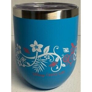 DCL Disney Cruise Line Metal Blue Wine Tumbler 4 1/2 inches tall